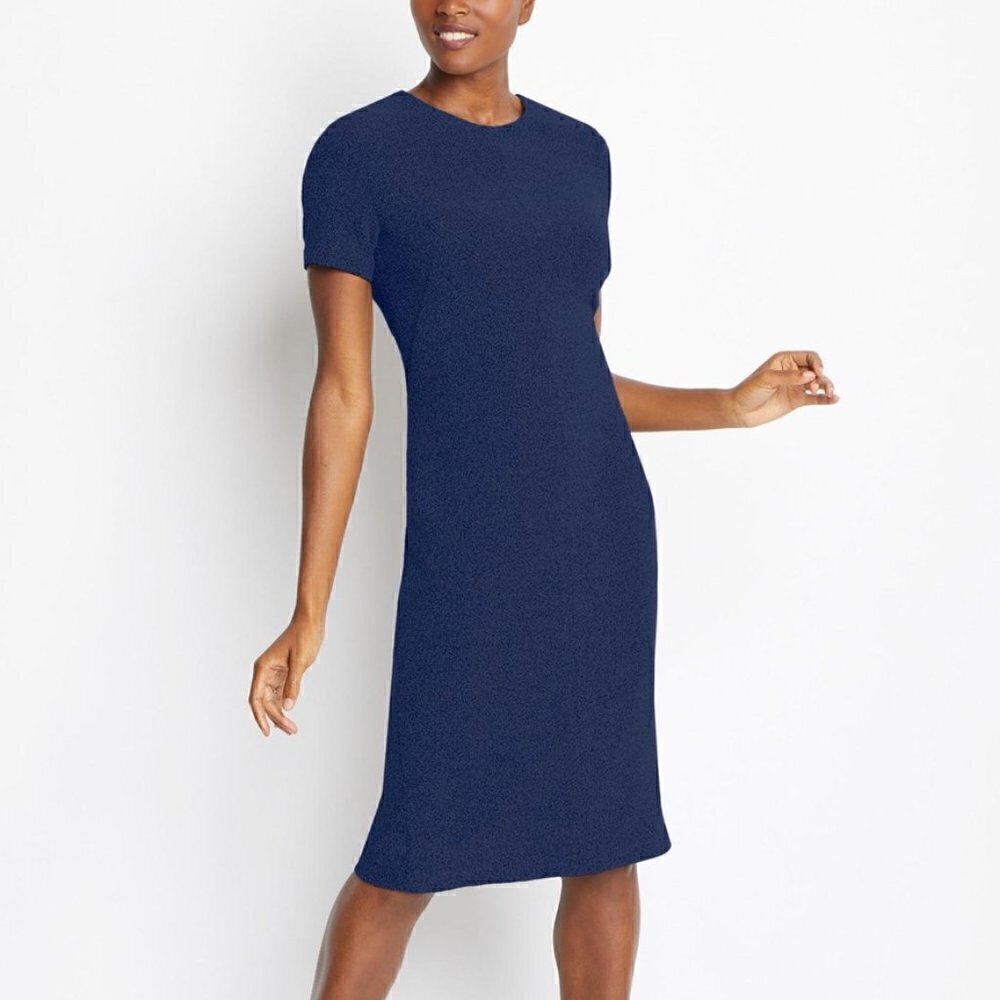 Of/Mercer Navy Blue Crewneck Short Sleeve Sheath Dress US 0​​​​​​​​​​​​​​​​​​​